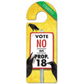 14 Pt. Political Laminated Paper Door Hanger w/ Round Handle (4"x10.5")